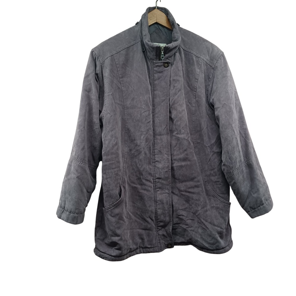 Worthington DuPont Thermolite Plus Insulation Women's L Faux Suede Coat Purple